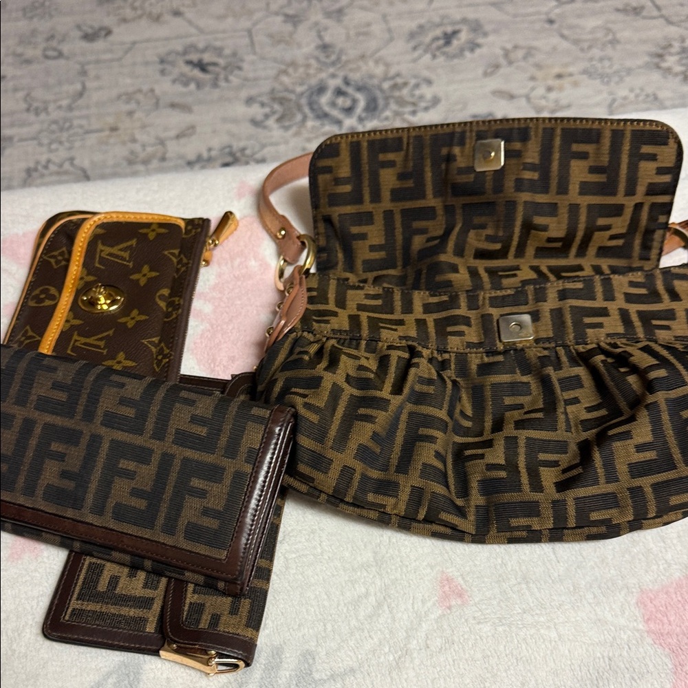 Fendi Brown and Tan Monogram Backpack
